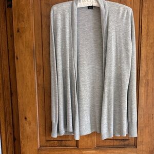 Liz Claiborne Light Gray Open-Front Women's Cardigan Sweater
